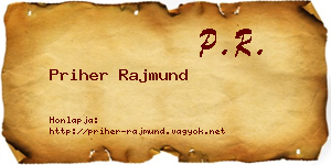 Priher Rajmund névjegykártya